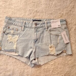 Aeropostale Light Blue Distressed Women Shorts